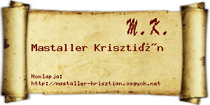Mastaller Krisztián névjegykártya